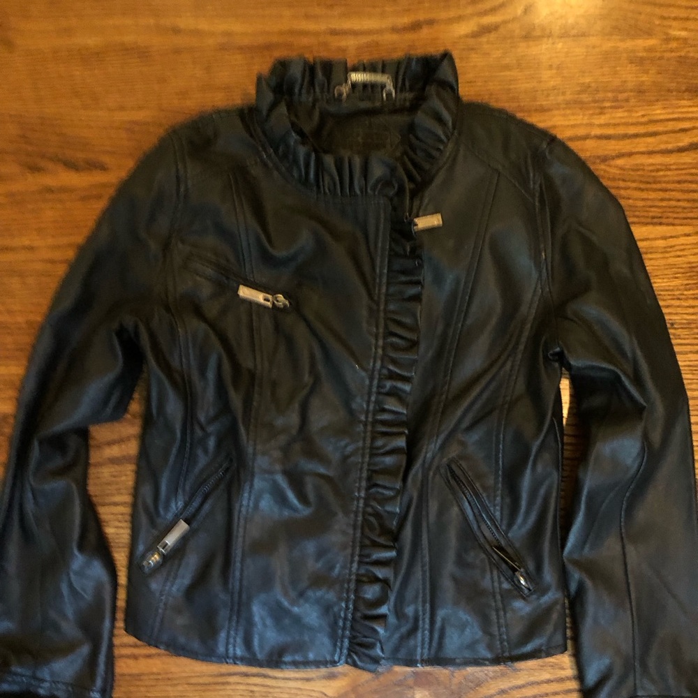 Jou Jou faux leather jacket girls size large